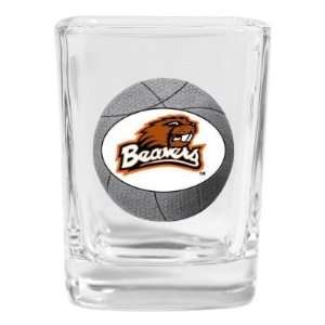 Set of 2 Oregon State Beavers Basketball Square Shot Glass   NCAA 