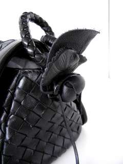 BOTTEGA VENETA Bag Woven Leather Black/Gray flower WoW  