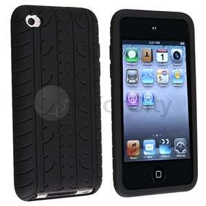 Black Tyre Silicone Skin Case for iPod Touch 4G 4th Gen  