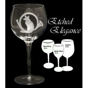 Etched Fox and Horn Stemware 