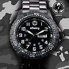 hots BARIHO Royal Black Mens Stainless Quartz Wrist Watch