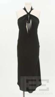   Von Furstenberg Black Silk Katharina Halter Dress Size 4, NEW  