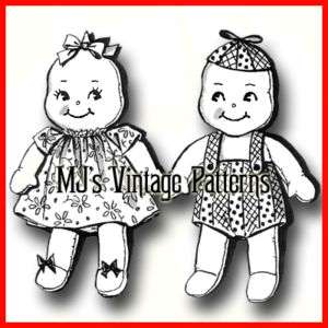 Vintage Pattern for Boy & Girl Pixie Kewpie Dolls  