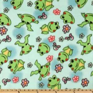   Fleece Froggy Mint/Green Fabric By The Yard Arts, Crafts & Sewing
