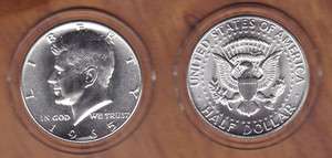 1965 SMS Gem Kennedy Half dollar 40% Silver in AirTite Capsules 