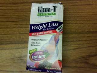 MEGA T GREEN TEA WEIGHT LOSS PACKETTES 14 MIXED BERRY  