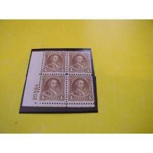   Stamps, 1932, Washington Bicentennial, Plate Block of 4, S#709, $0.04