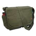 Olive Army Military Messenger Heavyweight Field Canvas Shoulder Laptop 