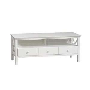  Media Plasma TV Stand   Warwick Collection White Finish 