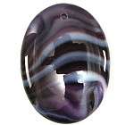 40mm purple stripe agate flat oval pendant bead