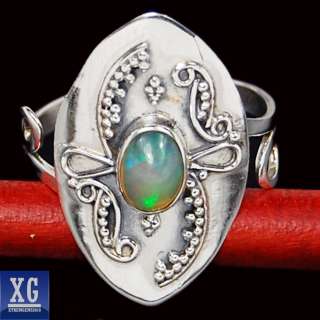 SR49892 RARE NATURAL ETHIOPIAN OPAL 925 STERLING SILVER RING JEWELRY s 