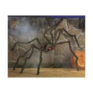 GIANT HALLOWEEN HAIRY SPIDER DECORATION   LED LIGHT UP RED EYES   HUGE 
