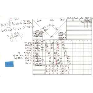  John Sterling Handwritten/Signed Scorecard Yankees at Red 