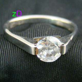   Ladys Gemstone CZ Stainless 316L Steel Ring Fashion Jewelry  