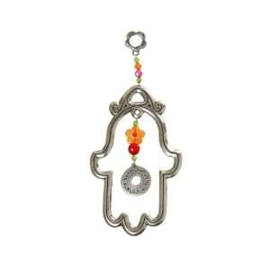  Small Pewter Hollow Hamsa with Flower Beads Everything 