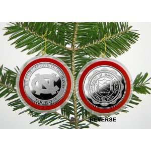  North Carolina Tar Heels Silver Coin Ornament