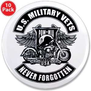  3.5 Button (10 Pack) US Military Vets POWMIA Never 