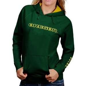 com Oregon Ducks Ladies Green Classic Twill Pullover Hoody Sweatshirt 