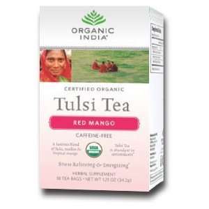 Organic India Tulsi Red Mango Tea 18 bags per box 2 Boxes  