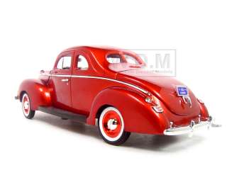 1940 FORD COUPE METALLIC RED 118 DIECAST MODEL CAR  