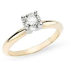 18k Yellow Gold 1ct Diamond Solitaire Engagement Ring (H I, I1 I2 