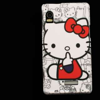 New Case for Motorola Droid 2 Global Hello Kitty Rubber  