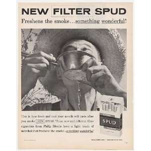 1956 Spud Cigarette New Filter Print Ad (3872) 