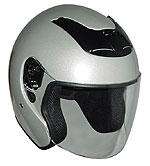 Silver DOT Motorcycle Helmet RK 4 Open Face with Flip Shield   RKS