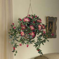 Silk 24 inch Hanging Passion Flower Basket  