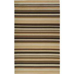 Hand hooked Bliss Chocolate/ Brown Striped Rug (8 x 10)   