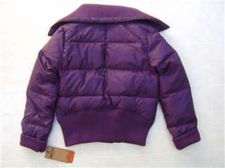 Womens Ruff Hewn Down Zip Snap Coat Jacket Bomber Shearling Quilted SM 