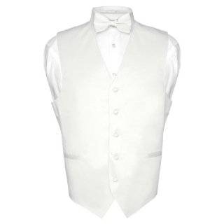  Mens WHITE Dress Vest and NeckTie Set for Suit or Tuxedo 