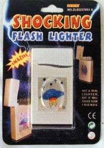 SHOCKING FLASHING UFO LIGHTER shock items toy novelty  
