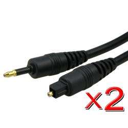 Digital Optical Audio TosLink to Mini TosLink 6 foot Cable (Pack of 2 