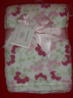 BabyGear Baby Gear White Pink Flowers Crib Blanket NWT  