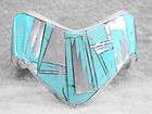 925 Sterling Turquoise Sugilite MOP Inlay Cuff Bracelet  