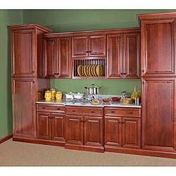 Cherry Stain/Chocolate Glaze Wall Blind Corner Kitchen Cabinet (30x30 