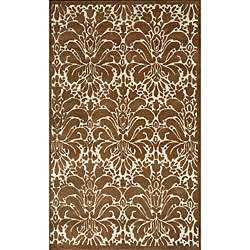   tufted Seville Fleur de Lis Brown Wool Rug (8 x 10)  