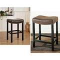   Leather Counter height Saddle Bar Stools (Set of 2)  
