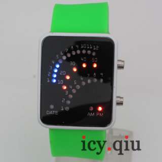 New 29 LED Light Watch Digital Electronic gift Green P6  
