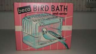 Vtg. Bird Cage Bird Bath & Carrier Made in USA by Beco W/ Original Box 