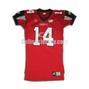Red No. 14 Game Used UNLV Russell Football Jersey (SIZE L)  