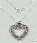 Bling Heart Charm with Sterling Silver Chain NEW
