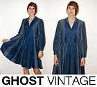   LOGAN* VTG 50s  M  DRESS FLORAL MEDIEVAL GOTH revival art nouveau folk