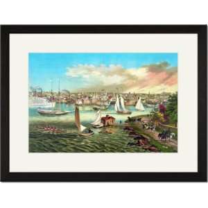   Framed/Matted Print 17x23, Newport Ship Chandlers
