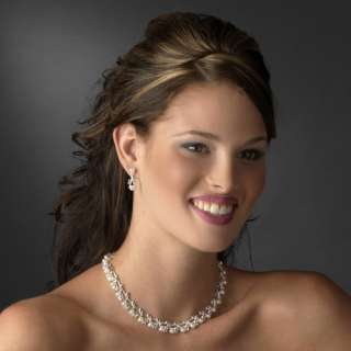 Bridal Wedding Jewelry Set Crystal Rhinestone Pearl Sophisticated 
