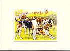 English Picture Print Foxhound Dog Little Girl Art  