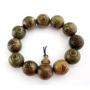   Green Sandalwood Beads Tibetan Buddhist Prayer Meditation Wrist Mala