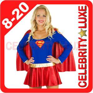   Ladies Superwoman Super Woman Girl Hero Fancy Dress Up Costume  