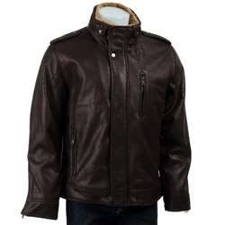 Calvin Klein Mens Faux Leather Motorcycle Jacket  